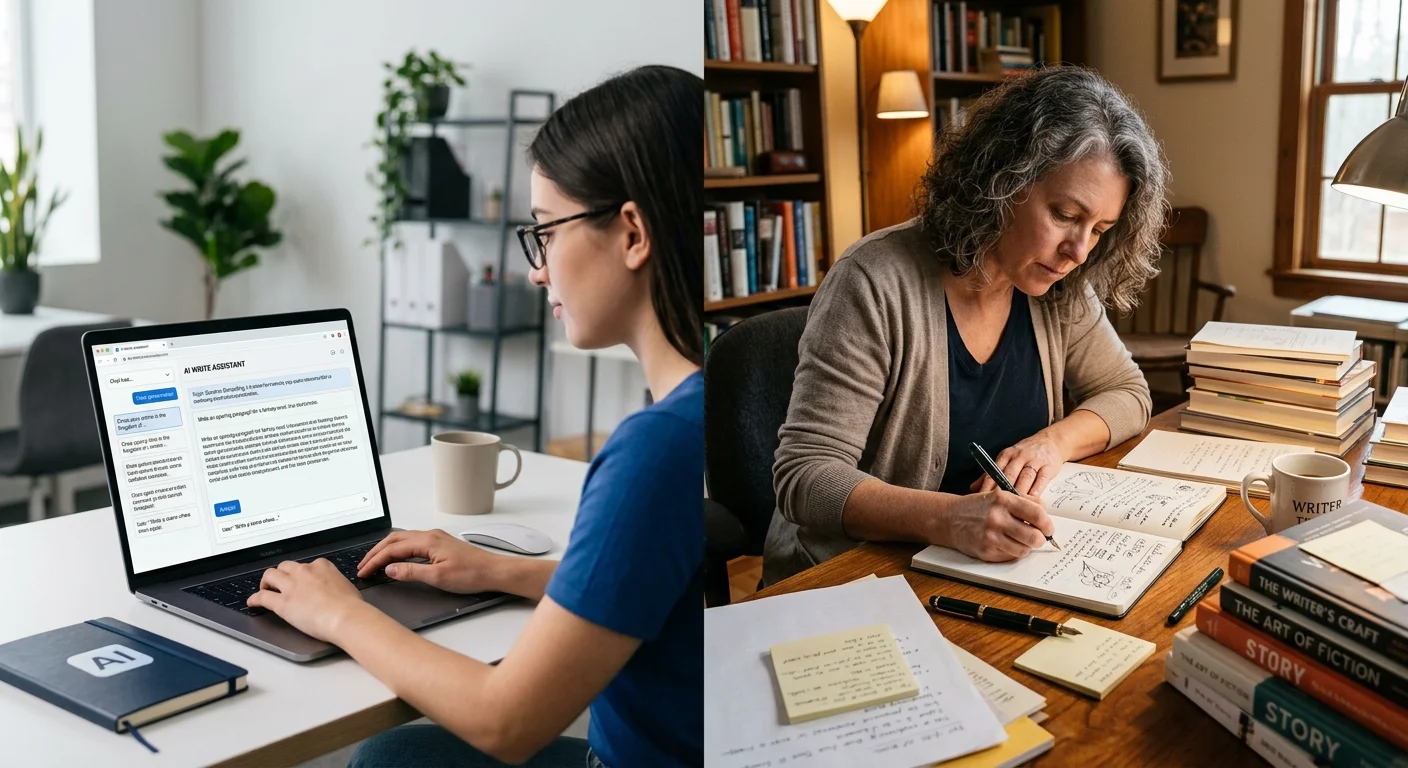 AI writing software versus human writer comparison
